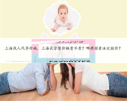 上海找人代孕价格，上海试管婴价格贵不贵？哪些因素决定报价？