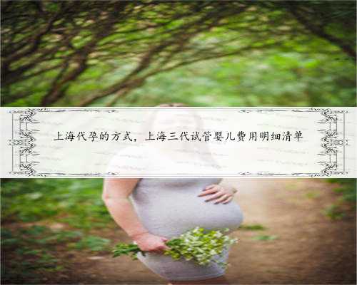 上海代孕的方式，上海三代试管婴儿费用明细清单