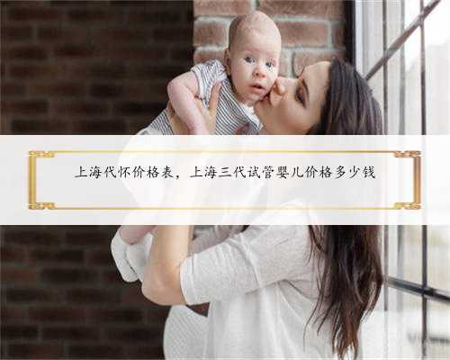 上海代怀价格表，上海三代试管婴儿价格多少钱